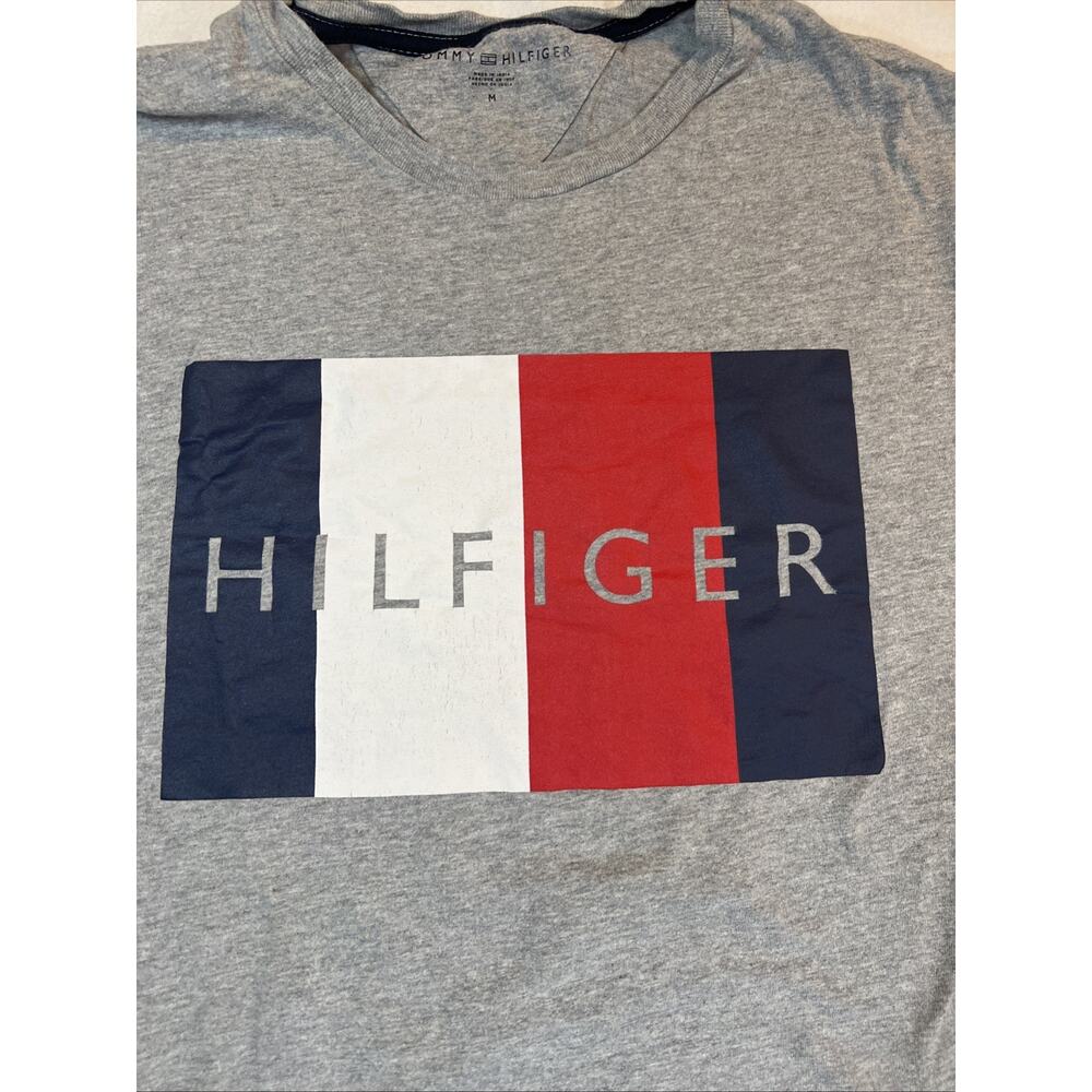 Tommy Hilfiger‎ Short Sleeve T Shirt Casual Graphic Tee Size M Gray - Picture 2 of 9